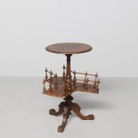 Victorian Burr Walnut Occasional Table with Revolving Bookshelves