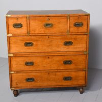 Two-Part Teak Military Chest of Drawers