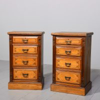 Pair of late 19th-century Arts and Crafts neat-sized ash chests of drawers/bedside lockers