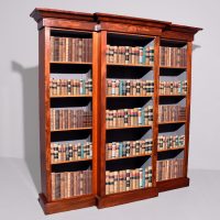 Early Victorian Breakfront Mahogany Open Bookcase