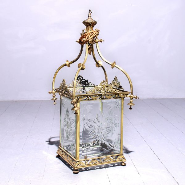 Exhibition Quality Glazed and Brass Hall Lantern