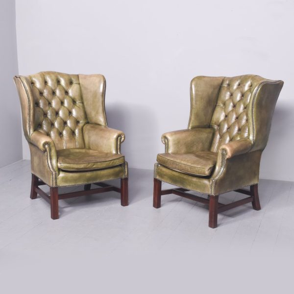 Pair of Georgian Style Wing Chairs
