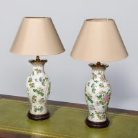 Pair of hand-painted Chinese vases converted to lamps