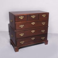 George II Mahogany 2 Part Military Chest