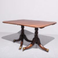 Regency Style Twin Pillar Mahogany Dining Table