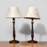 Pair of Georgian Style Mahogany Lamps