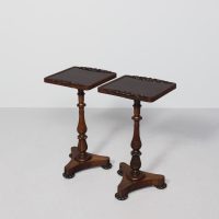 Rare pair of William IV carved rosewood occasional tables with a lovely colour and patina
