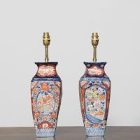 Pair of Quing Dynasty Imari Table Lamps