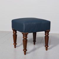 Quality William IV mahogany-framed, leather upholstered stool