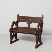 Carved Oak Hall Bench by John Taylor of Edinburgh