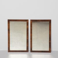 Rare pair of William IV rosewood-framed rectangular mirrors with original mirror plates