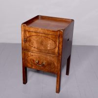 Large , inlaid mahogany George 3rd tray-top bedside locker.