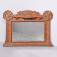 Carved Oak Overmantel Mirror
