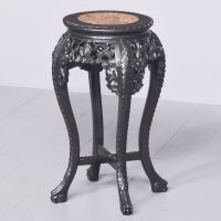 Qing Period Chinese Hardwood Marble Inset Plantstand