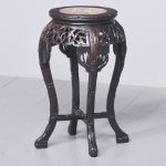 Qing Period Marble Inset Carved Hardwood Chinese Plantstand