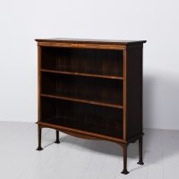 Art Nouveau Style Inlaid Mahogany Open Bookcase