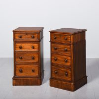Pair of mid-Victorian mahogany four-drawer small chests of drawers/bedside cabinets
