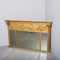 Gilded Willian IV Triptych Overmantle Mirror