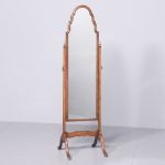 Pair Walnut Cheval Mirror of Desirable Proportions