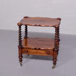 Neat sized Victorian rosewood two-tiered whatnot/stand – (would make a perfect television stand)