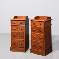 Pair of mid-Victorian, 4-drawer mahogany bedside lockers