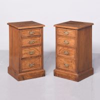 Rare Pair of Late Victorian Figured Elm and Ash Chest of Drawers/Bedside Lockers