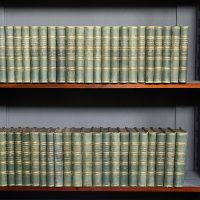 48 volumes of gilt-tooled, leather-bound Waverley novels by Sir Walter Scott in excellent condition