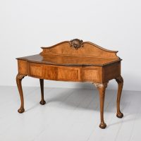 Georgian style figured walnut serpentine front hall or serving table