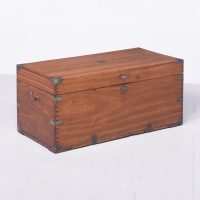Quality Victorian Brass-Bound Camphor Military Trunk