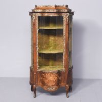 Decorative 19th Century Inlaid French Walnut Display Cabinet