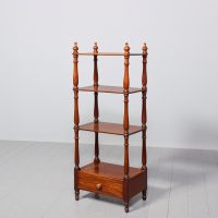 William IV four-tier mahogany whatnot with nice colour and patina, and a drawer at the base