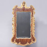 George II Style Large Mahogany and Carved Giltwood Wall Mirror