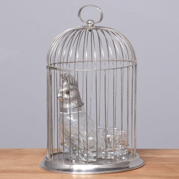 A Silver-Plated Parrot Cage Tantalus