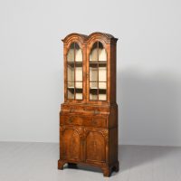 George I style neat-sized, figured-walnut cabinet bookcase with a lovely mellow colour.