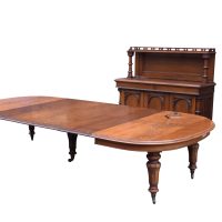 Quality Large Oak Dining Table &amp; Matching Leaf Holder