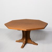 Impressive large handmade Yorkshire ”critter” Foxman hexagonal oak dining table