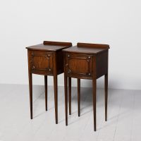 Rare pair of 19th Century Georgian style mahogany bow-front lockers