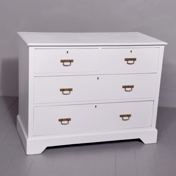 Victorian Solid &#8211; Ash Chest of Drawers Redecorated by Hand in a Swedish grey colour