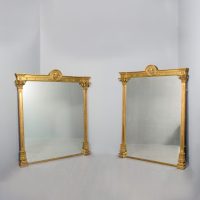 Magnificent, matched pair of 19th century decorative gilt overmantel mirrors