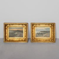 Pair of attractive gilt-framed oil paintings by John Edwin RSA of the Fife coastline near Elie and Largo