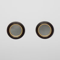 Pair of Circular Mahogany &amp; Gilded Wall Mirrors