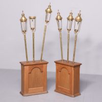 Set of 6 Brass Processional Brass Candle holders and stands