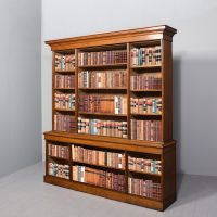 Large Victorian Oak Open Bookcase