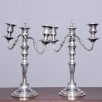 Pair of Nickle Silver Candelabra (EPNS)