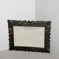 Victorian, Flemish carved oak bevel-edged wall mirror