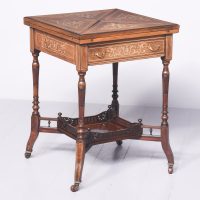 Outstanding Quality Inlaid Rosewood Envelope Card Table