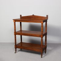 Large, late Victorian three-tier walnut buffet/whatnot