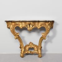 French Giltwood and Grey Marble Topped Console Table