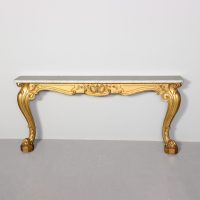 George IV Marble-Topped Gilt Console Table of Narrow Proportions