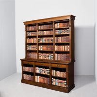 Large Victorian Oak Open Bookcase